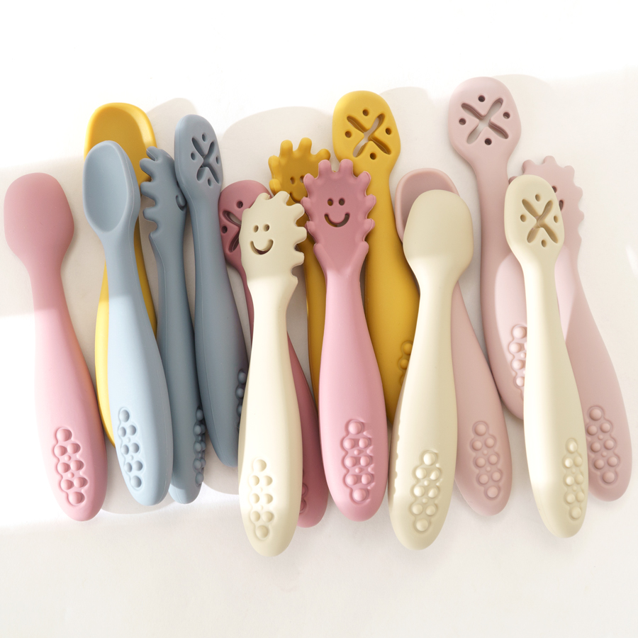 3PCS Silicone Spoon Fork For B - Baby Food Eating ulasan dan harga