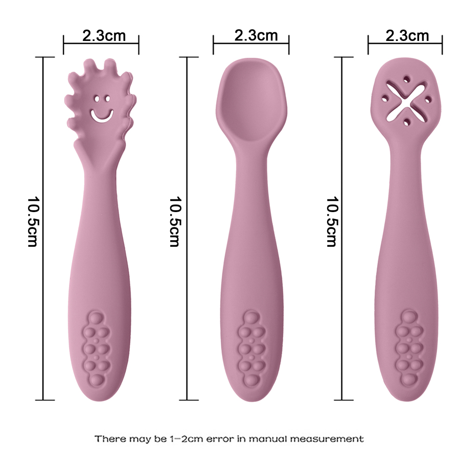 3PCS Silicone Spoon Fork For B - Baby Food Eating ulasan dan harga