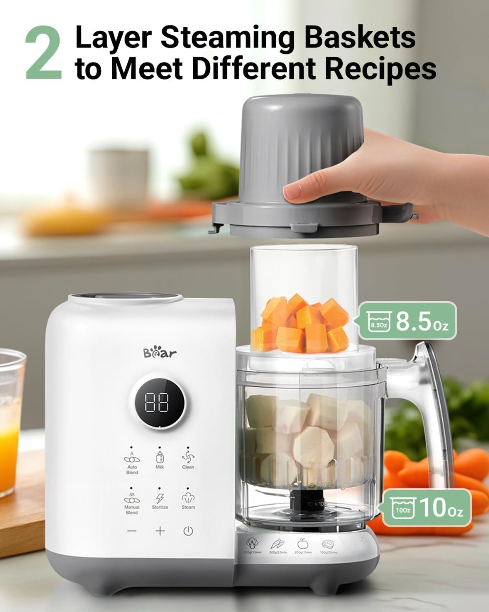 18.5oz Dual-Layer Baby Food Ma - Baby Food Maker And Steamer ulasan dan harga