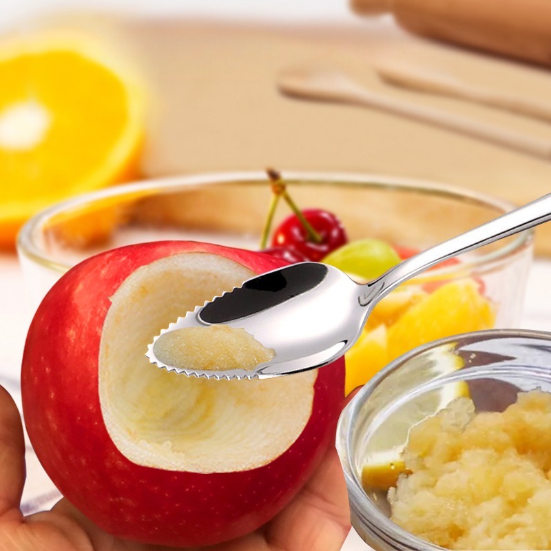 1Pcs Stainless Steel Fruits Mu - Baby Food Apple ulasan dan harga