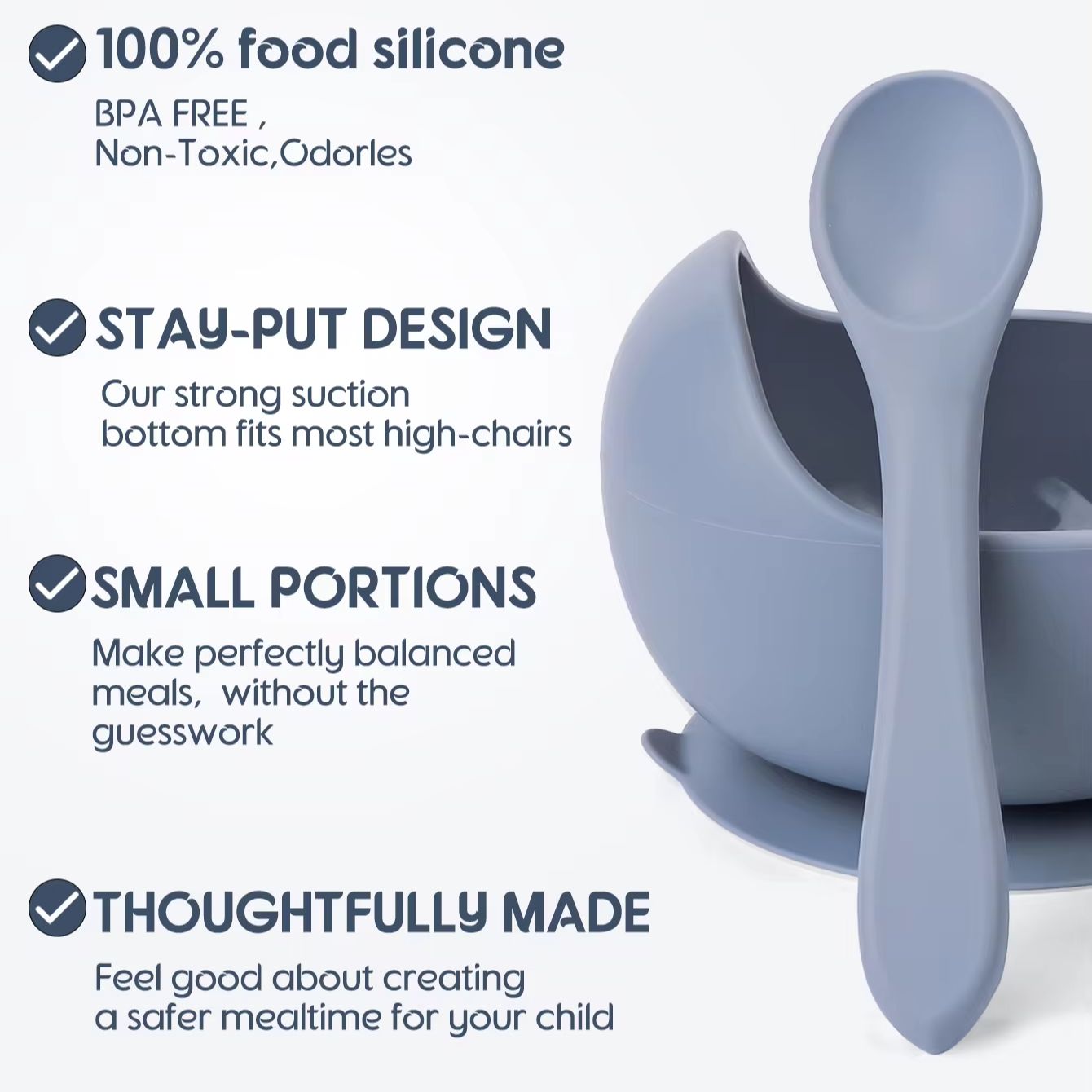 2PC Silicone Sucker Bowl Feedi - Baby Food Eating ulasan dan harga