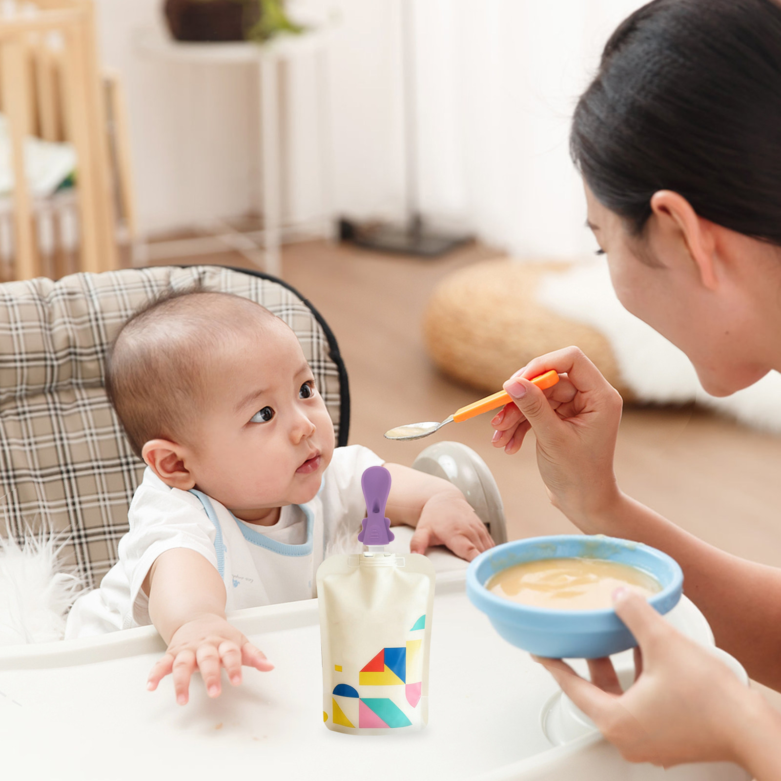 5Pcs Baby Food Pouch Spoon Att - Baby Food Weaning ulasan dan harga