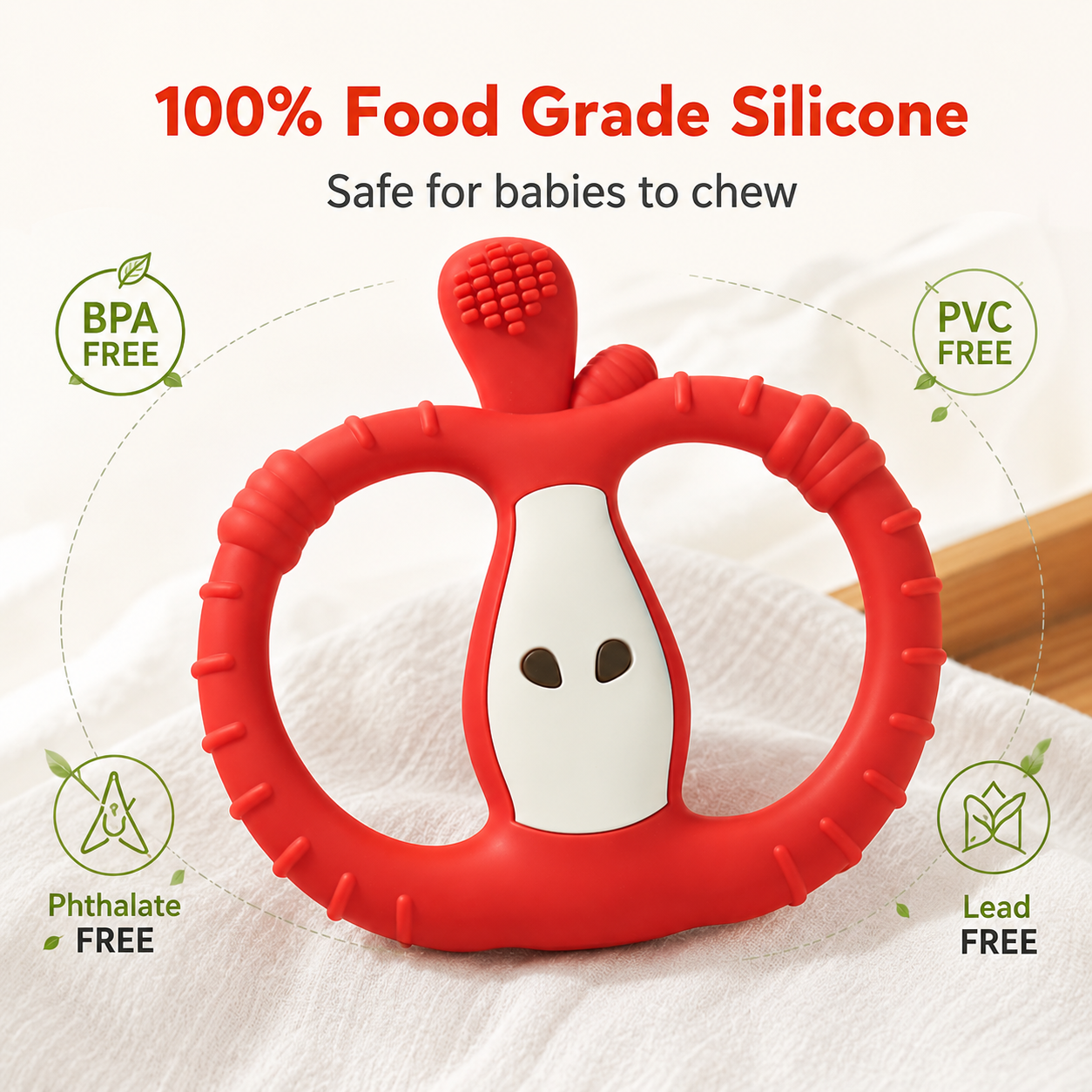 Food-Grade Silicone Vibrating  - Baby Food Apple ulasan dan harga