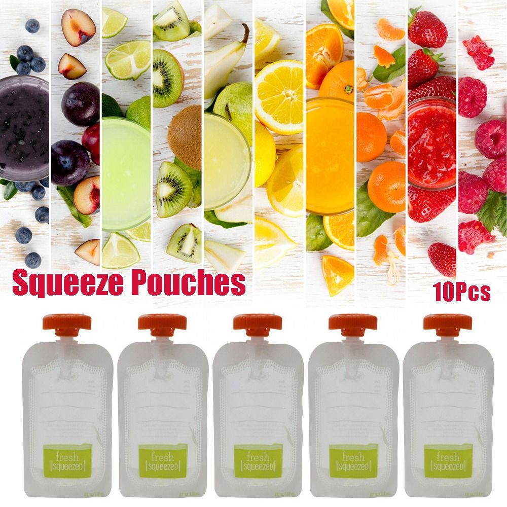 10Pcs Manual Fruit Puree Baby  - Baby Food Zip Lock Bag ulasan dan harga