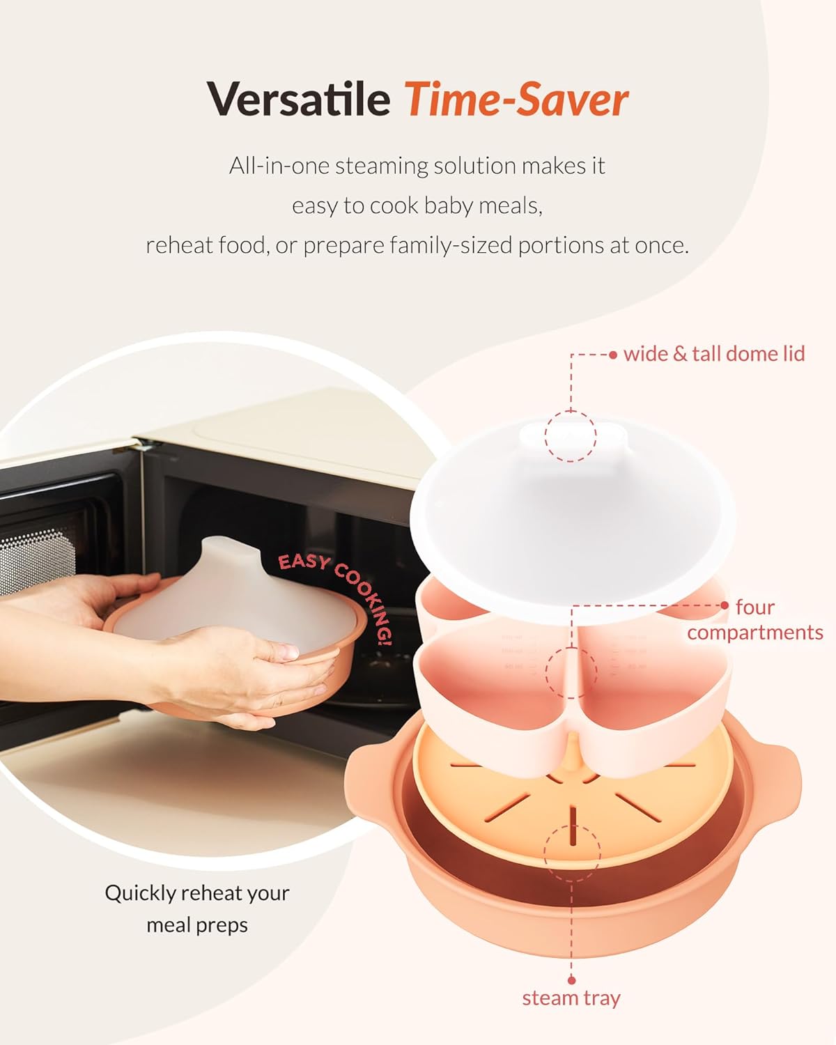 Silicone Microwave Divided Ste - Baby Food Maker And Steamer ulasan dan harga