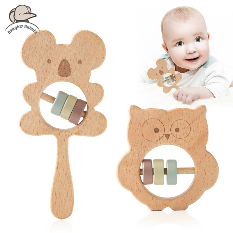 Wooden Rattles for Kids Animal - Baby Food Eating ulasan dan harga