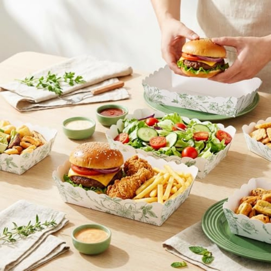 60 Pcs Paper Food Trays, Dispo - Baby Food Dogs ulasan dan harga