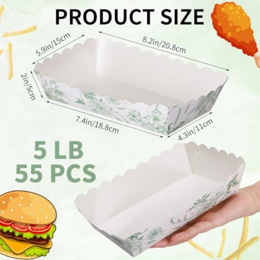 60 Pcs Paper Food Trays, Dispo - Baby Food Dogs ulasan dan harga