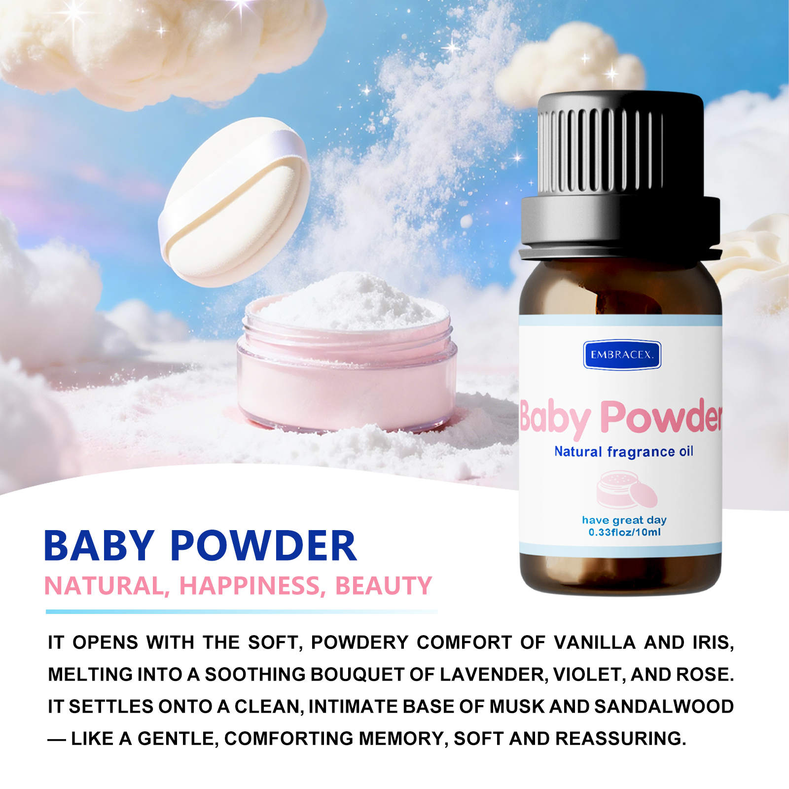10ml Baby Powder Essential Oil - Baby Food Oil ulasan dan harga