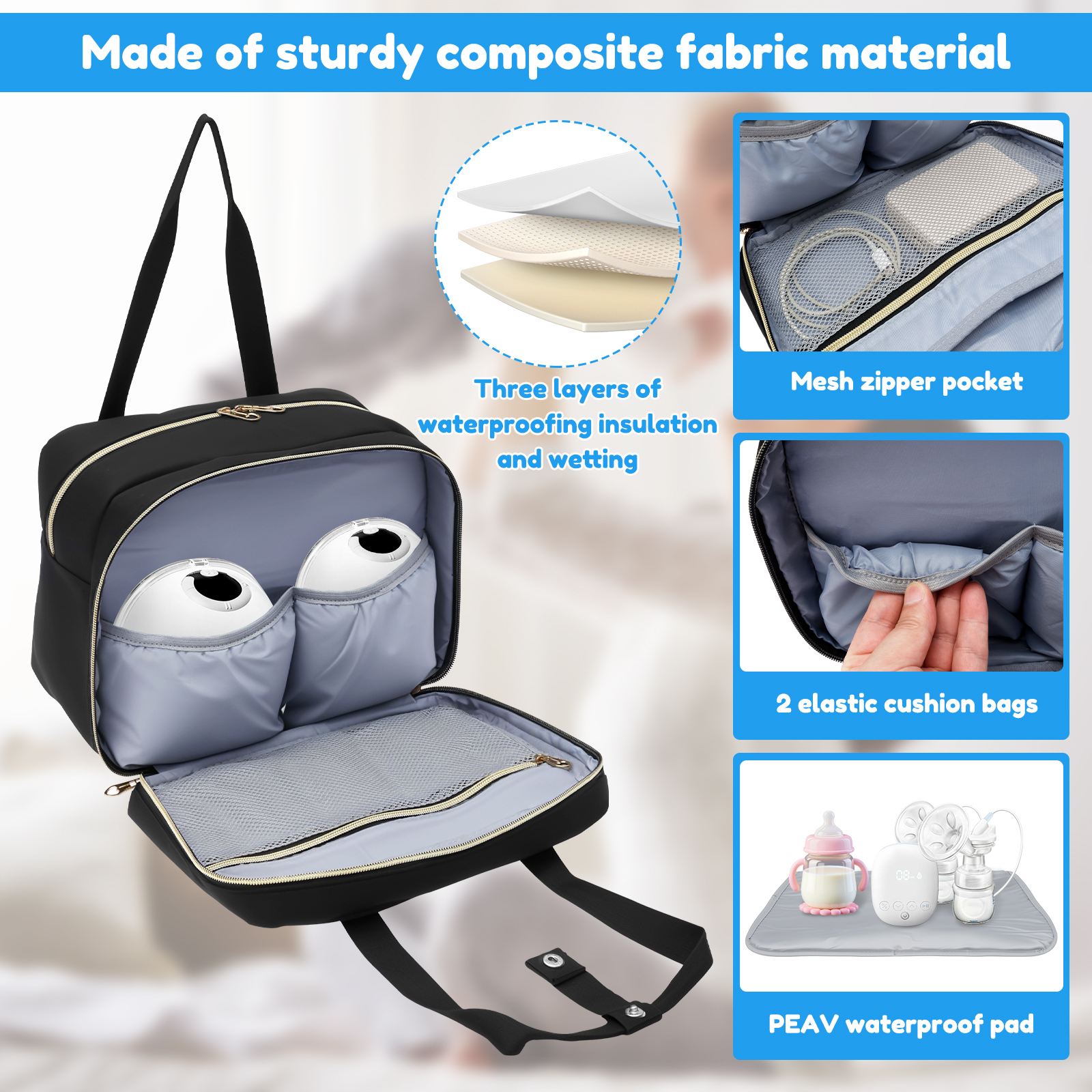 Wearable Breast Pump Bag with  - Baby Food Zip Lock Bag ulasan dan harga