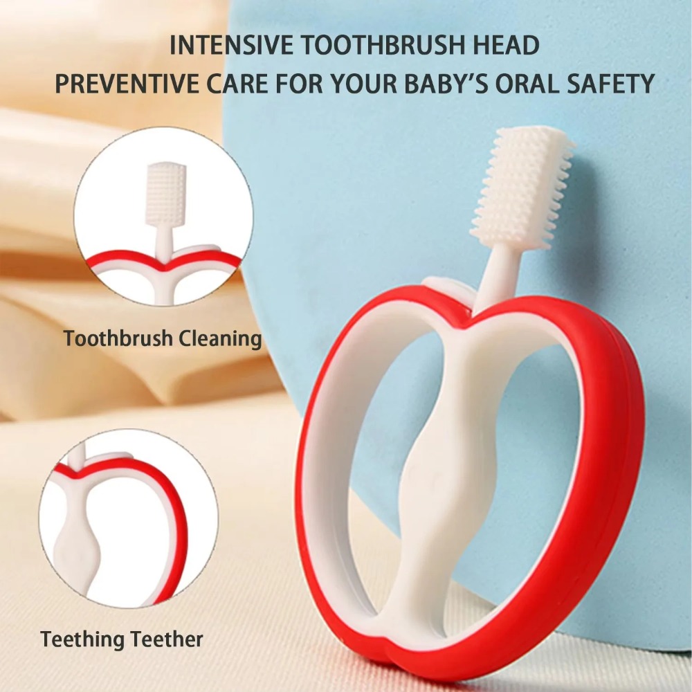 1PC Cute Apple Silicone Teethi - Baby Food Apple ulasan dan harga