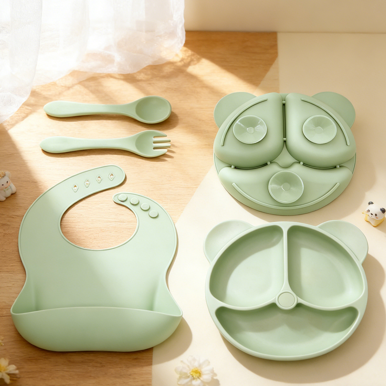 4PCS Baby Feeding Set with Bib - Baby Food Universe ulasan dan harga
