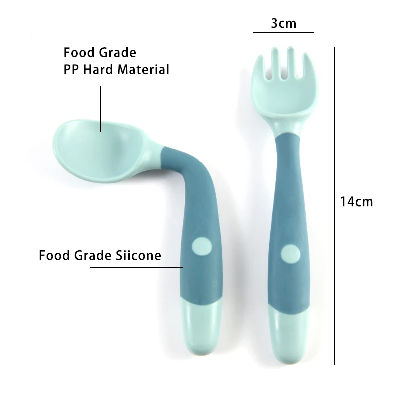 1 pair Silicone Spoon for Baby - Baby Food Eating ulasan dan harga